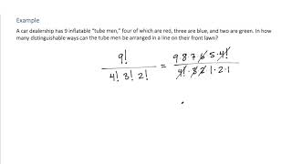 Example Distinguishable Permutations (Arrangement of Tube Men)
