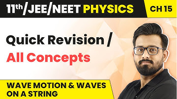 Wave Motion and Waves on a String - Quick Revision | Class 11 Physics Ch 15 (HC Verma) JEE/NEET