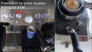 Barista Express - 9 bar pressure experiment with preinfusion only