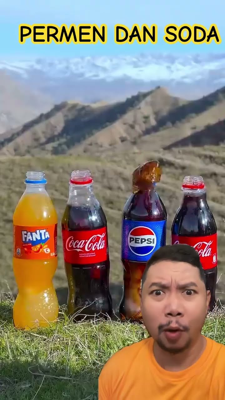 PERMEN DINGIN DAN SODA DRINK!!!?? #cocacola #pepsi #coke #mentos #viralvideo #shortsfeed