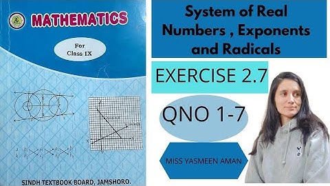 System of Real Numbers, Exponents & Radicals| Exercise 2.7| Solving questions with rational Exponent