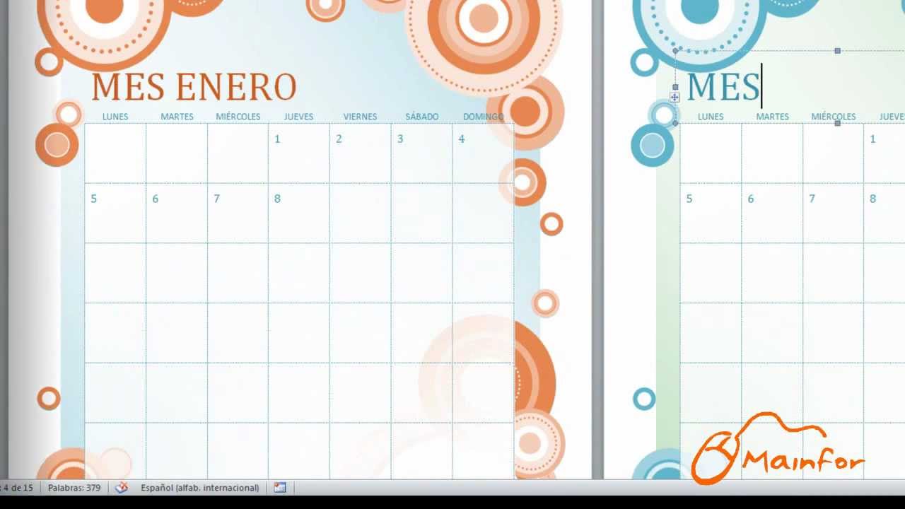 Como hacer un calendario con word