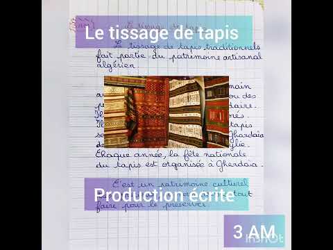 Le Tissage De Tapis Production écrite 3 AM تعبير عن نسج السجاد
