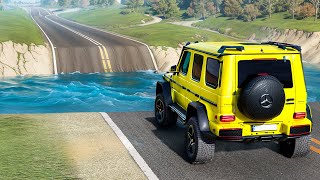 Cars vs Deep Water, Destructive Speed Bump and Spikes ▶ BeamNG Drive