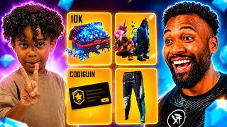 My son asked for all the rarest codes and items in Free Fire! I made his dream come true!