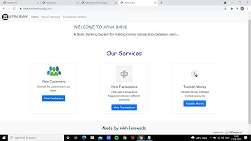 Basic Banking System | The Sparks Foundation | #GRIPSEP2021 | Web Development Intern | NIKHIL MOWADE