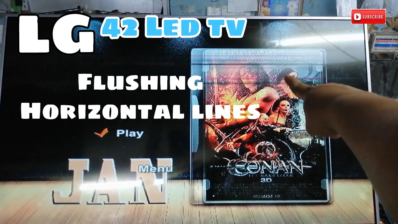 How to fix led tv flushing Horizontal lines on screen. - YouTube