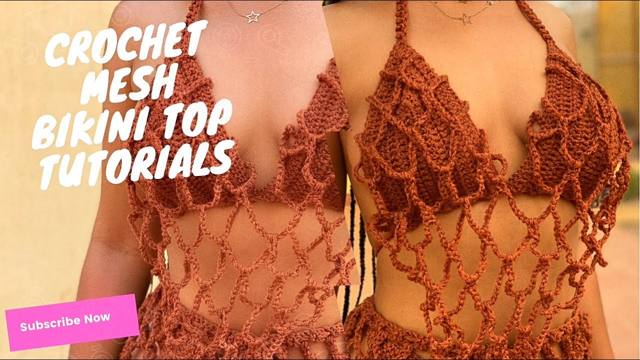 How to crochet mesh bikini top // bikini top tutorials// easy top