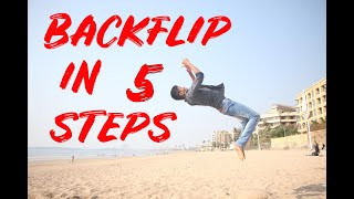 Backflip in 5 steps | Learn Backflip in 5 steps | learn backflip in 4 minutes | Darshan Mehta