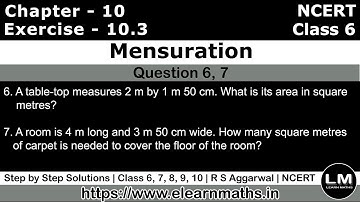 Mensuration | Class 6 Exercise 10.3 Question 6 - 7 | NCERT | Learn Maths