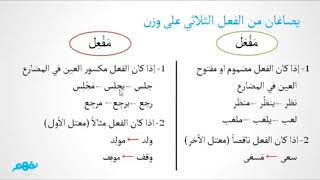 حدد أسماء الزمان والمكان المشتقة من أفعال ثلاثية، فيما يلي