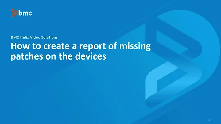 BMC Client Management: How to create a report of missing patches on the devices