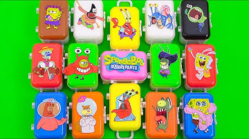 Spongebob Squarepants ASMR - Looking All SLIME & Rainbow Clay Mixing Asmr video