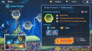 ROCKMAN X DIVE OFFLINE : Area Forest 7-4 (Normal) Deep Element Hidden