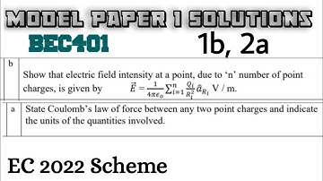 #2 Electromagnetic Theory Model Paper 1 1b,2a Solved 4th Sem ECE 2022 Scheme VTU BEC401