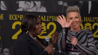 P!nk arriving at the Rock And Roll Hall of Fame Induction Ceremony.