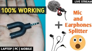 BEST Audio Splitter | All Pin Support - 3.5mm | Boya Mic   Earphones | Live Streaming Setup | How ??