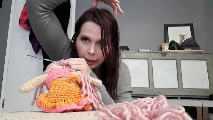 How to put doll hair on a crochet doll part 1