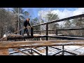 S2 EP29 | WOODWORK | TIMBER FRAME BASICS | SETTING PURLINS FOR THE CABIN ROOF IN THE SMOKY MOUNTAINS