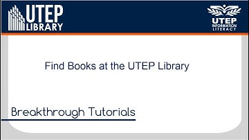 Find Books at the UTEP Library