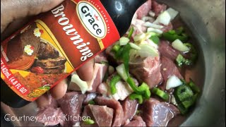 Stewed Beef PREP - How I season my beef for stewing | Jamaican Dinner