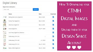 How to Download your CTMH Digital Images and Upload to Design Space
