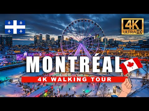 🇨🇦  Montréal Quebec Igloofest Winter Walking Tour - Street Life in Montreal Canada [4K HDR/60fps]