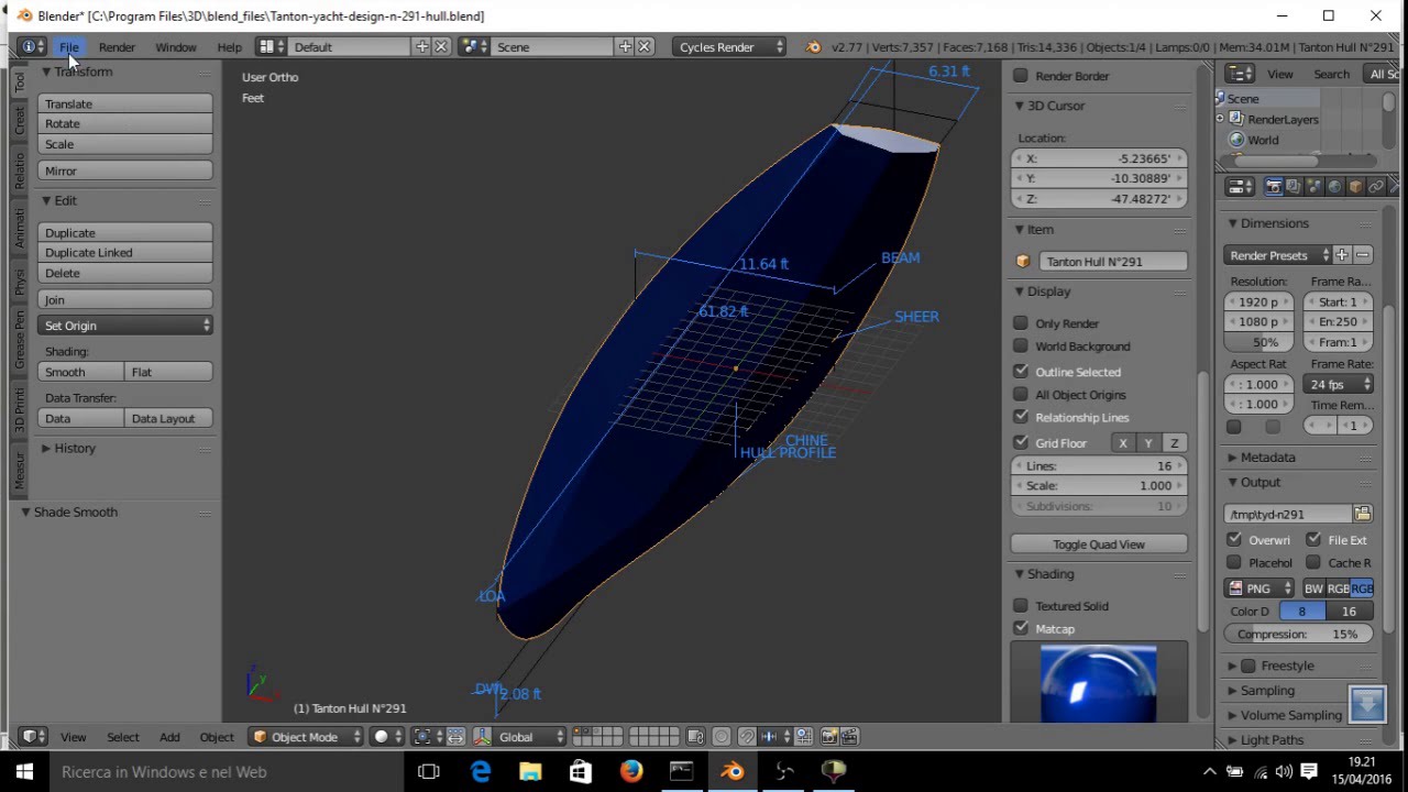 Blender Yacht hull design - YouTube