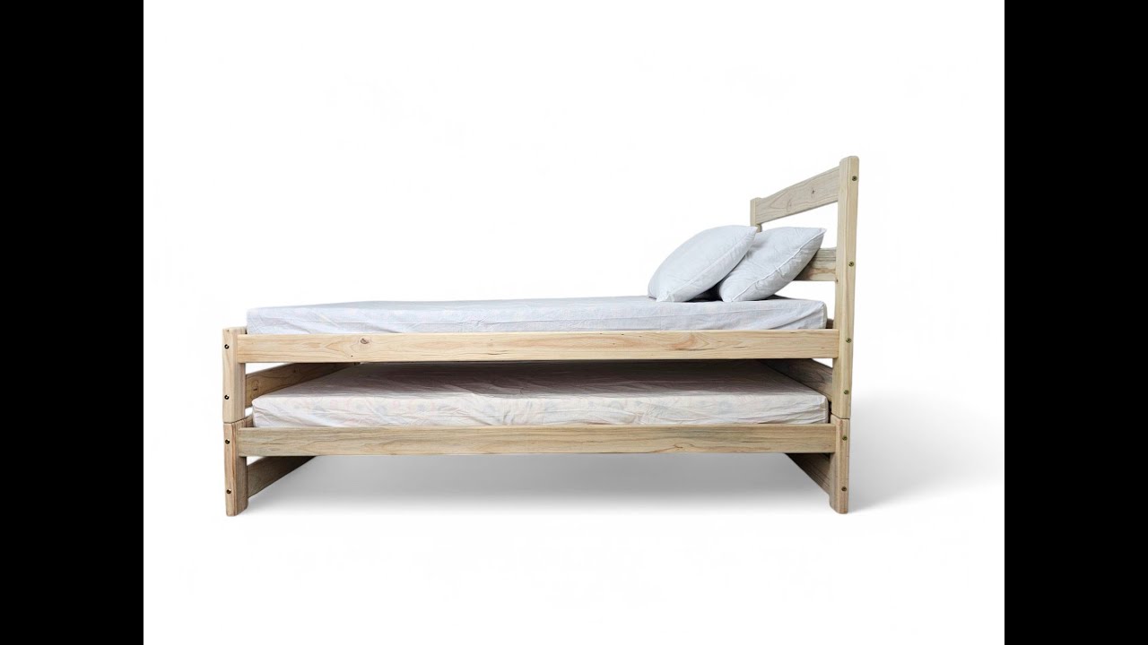Solid Pine Stack Bed with/without headboard assembly instruction video ...