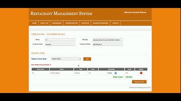 Restaurant Management System | PHP and MySQL Project Source Code | PHP MySQL CRUD Project