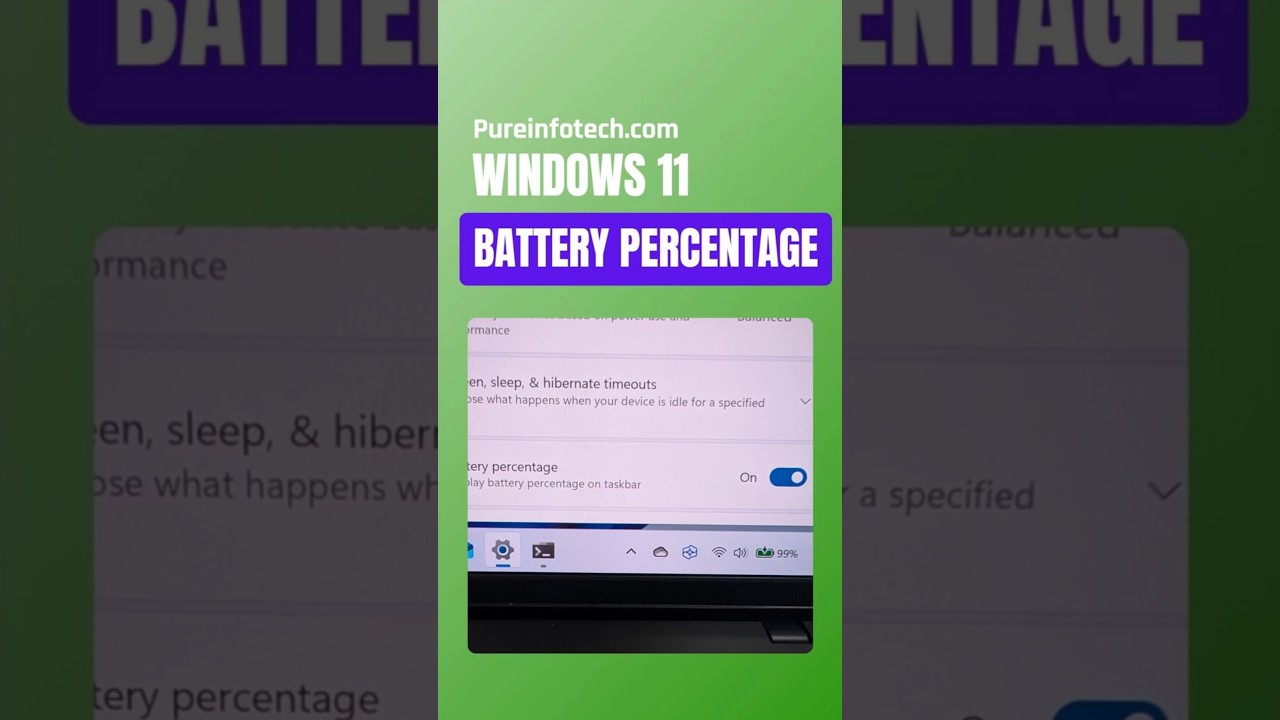 Enable NEW Battery Percentage in Taskbar on Windows 11 - It works!