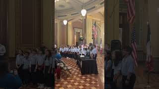Young Patriots Club sings "Amazing Grace" at America 250 celebration press conference