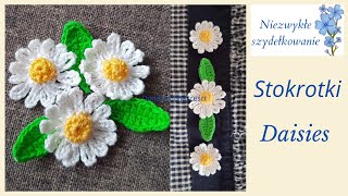 Stokrotki 3D, szydełko. Crochet tutorial.