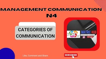 COMMUNICATION / MANAGEMENT COMMUNICATION N4 :CATEGORIES OF COMMUNICATION.