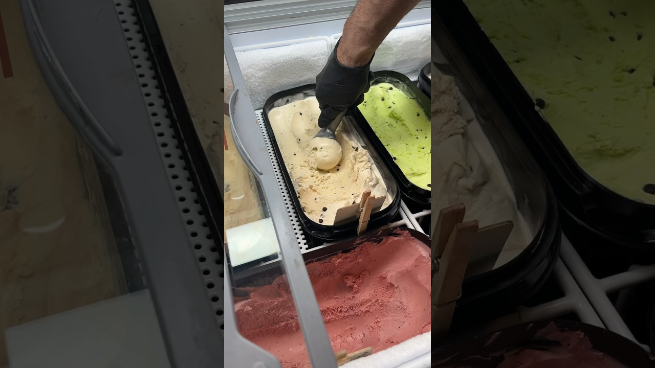 Cookie Dough Ice Cream Scoop on a waffle cone 