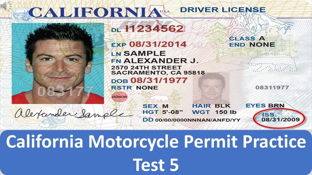 California Motorcycle Permit Practice Test 5 - YouTube