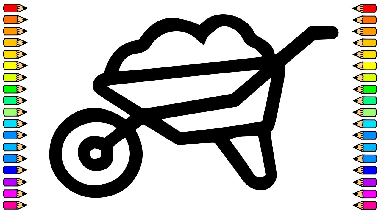 How to draw a WHEELBARROW / We draw a WHEELBARROW step by step / Drawings for children
