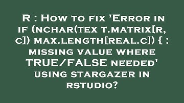 R : How to fix 