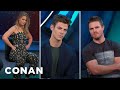 The CW Heroes Give Their Best "CW Smolder" Look | CONAN on TBS