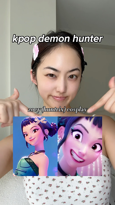 cosplaying zoey cutie from kpop demon hunter 💜 #netflix #huntric #cosplay #makeup #beauty #anime