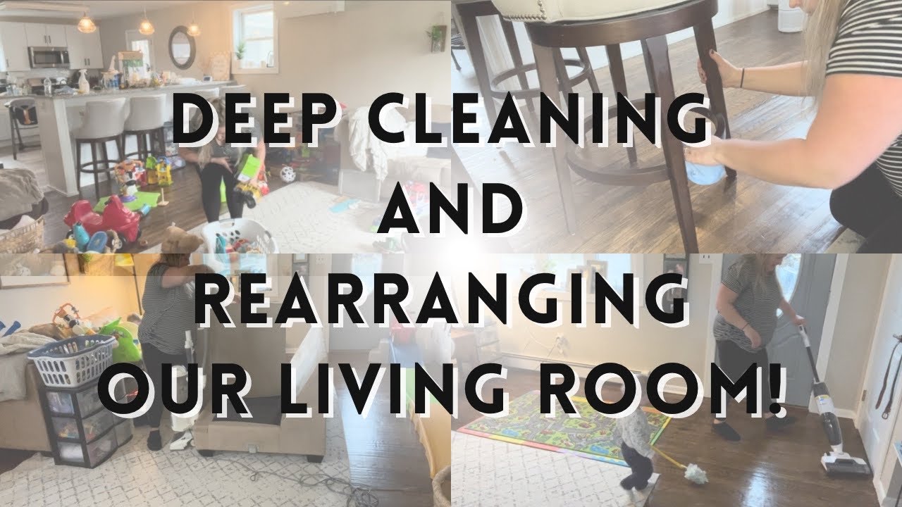 Deep cleaning and rearranging our living room! - YouTube