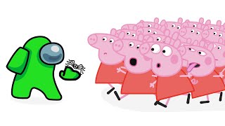 Mini Crewmate vs Peppa Pig Characters Resimi
