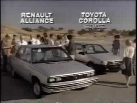 AMC Renault Alliance commercial - vs Toyota Corolla -  1986