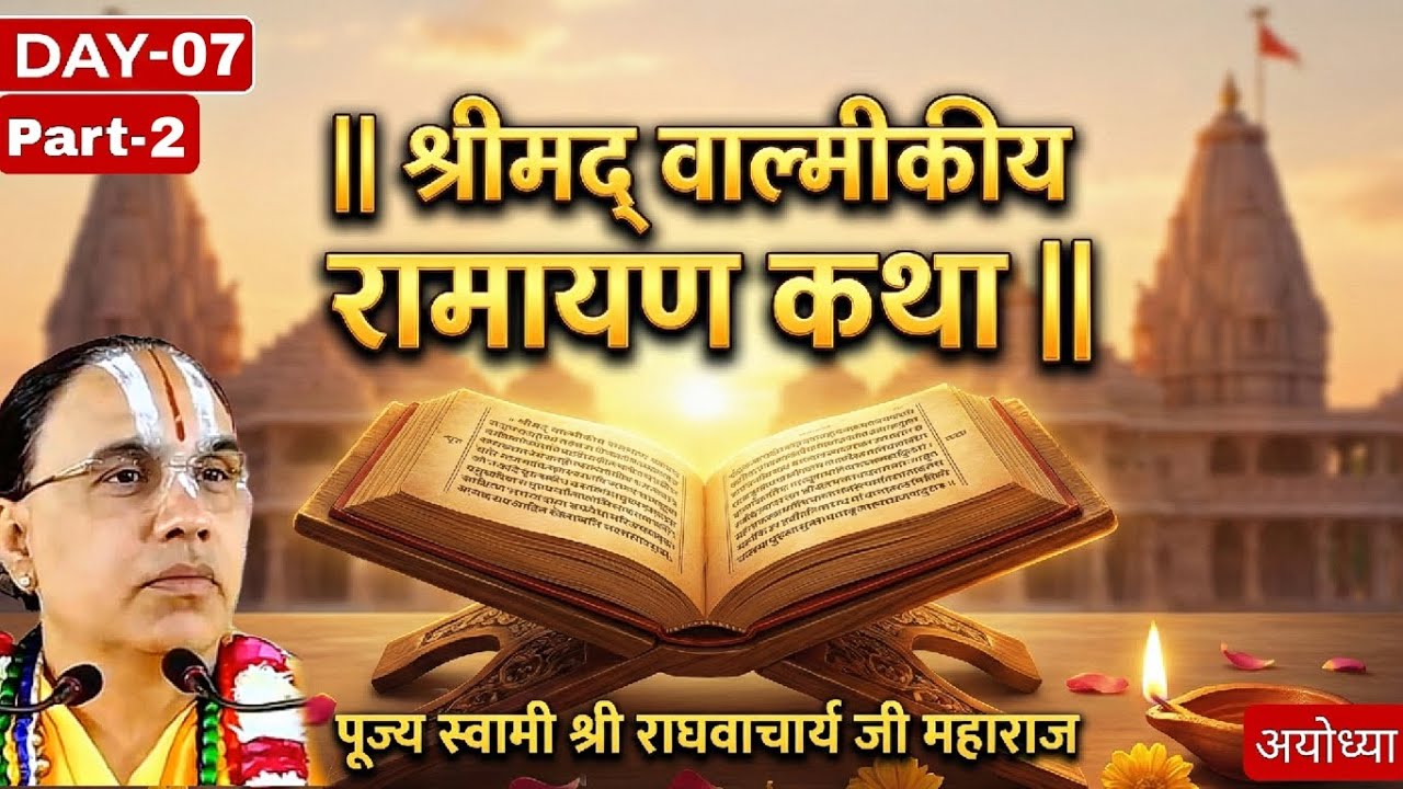 Day 7 | श्रीमद् वाल्मीकीय रामायण कथा Part-2 | पूज्य स्वामी श्री राघवाचार्य जी महाराज🙏🚩