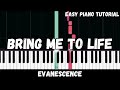 Evanescence - Bring Me To Life (Easy Piano Tutorial)