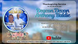 Deacon Devon Anthony Baldie Thanksgiving Service.