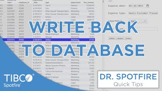 Write Back To Database Using Spotfire Information Links