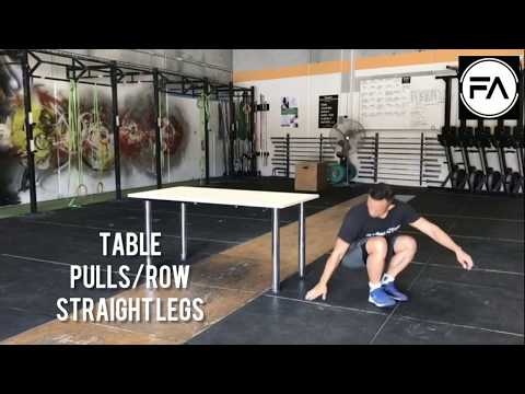 Exercise Library: Table Pulls-Rows Straight Legs