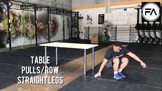 Exercise Library: Table Pulls-Rows Straight Legs