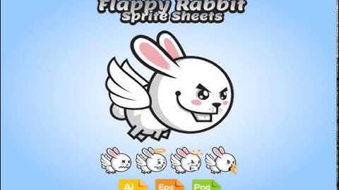 Flappy game character - Flying rabbit sprite sheets